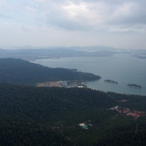 Overlooking the anchorage in Telaga Harbour, Langkawi