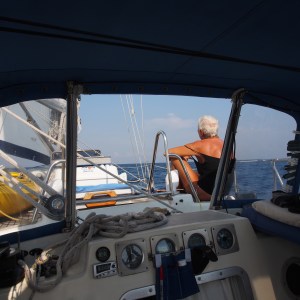 Enjoying the flat sailing to Phuket