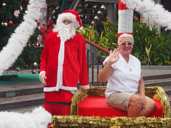 Connie making a tropical wish for Christmans
