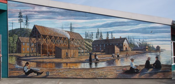 Old Port Angeles in mural style