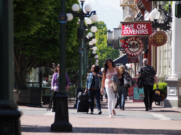 Downtown Victoria - Tourists are coming already. Cruise ships, sun and the ever alluring west coast brings them in the thousands