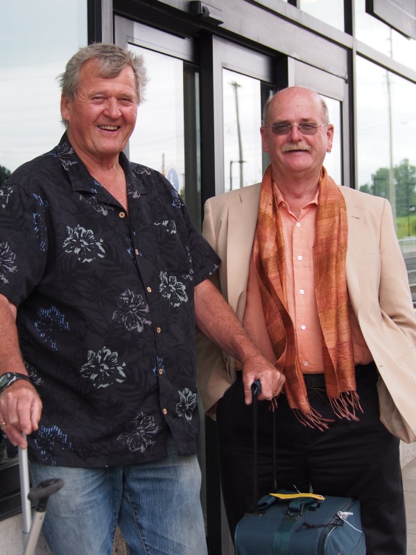 My brother Brian and myself at the train station