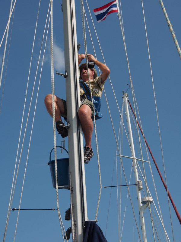Up the mast for the fifth straight day