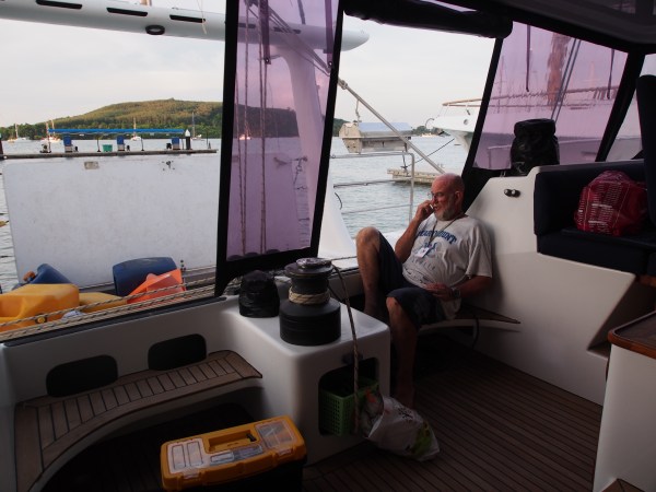 Graham at rest after a hard day getting ready to leave