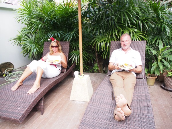 Not us but Joanne and Craig from Invictus Reward relaxing by the pool Christmas Day