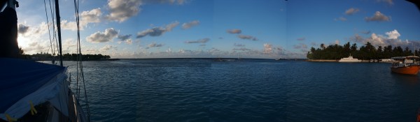 Panorama shot of the Gan anchorage