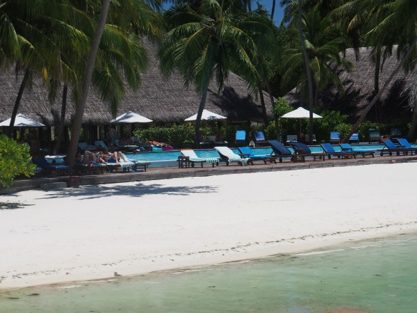 Poolside - what a luxury to have a fresh water shower for 3 minutes!