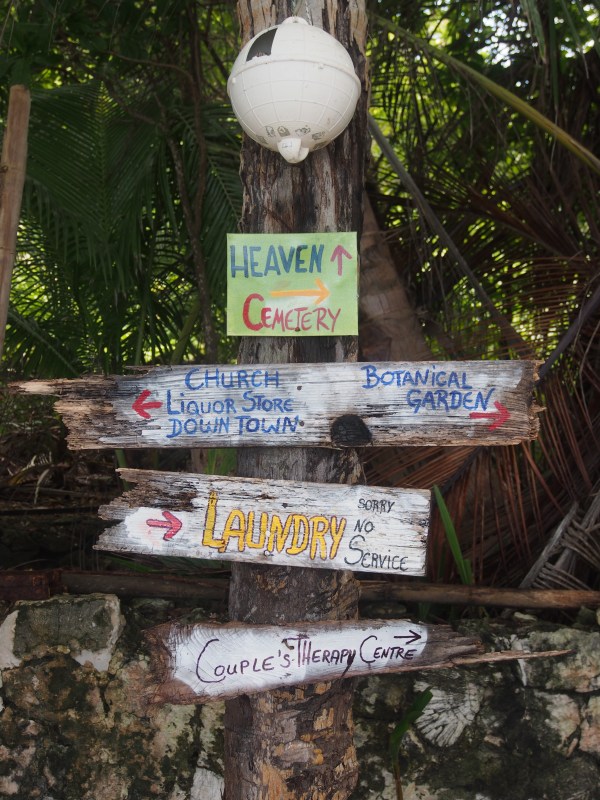 Signage a group of us posted at the main collection site onshore