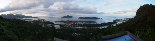 Overview of the Mahe coastline and Victoria