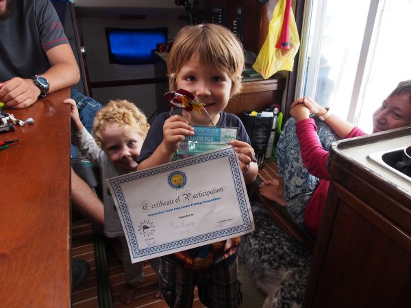 Rio with his trophy for the smallest fish caught in the tournament