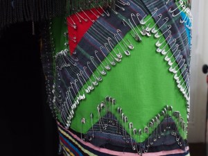 An exploded view of a safety pin blanket