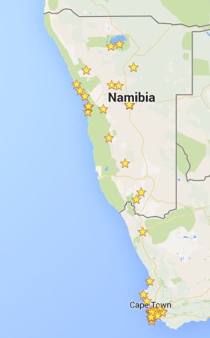 Starred places we visited