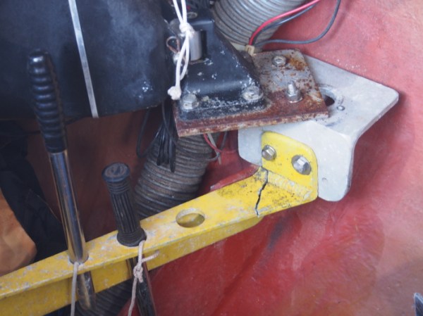 The electronic self steering which broke at the same time as the wind driven self steering