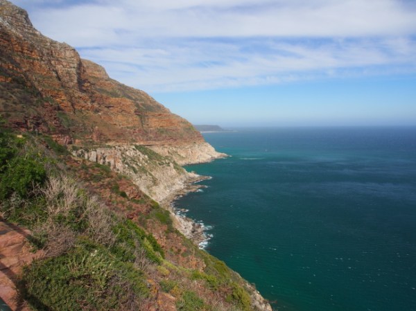Look carefully and one can see the road along the cliffside