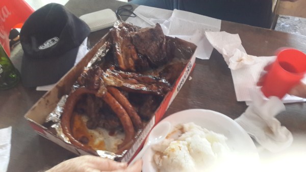 Then it's chow time - definitely not a vegetarian delight