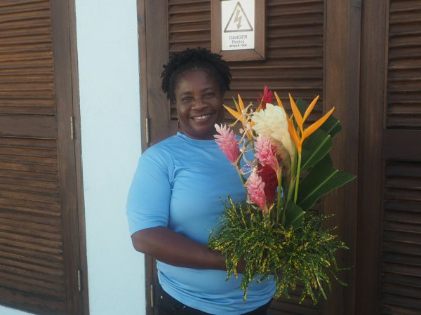 Charter boat worker hard at work taking care of last minute details